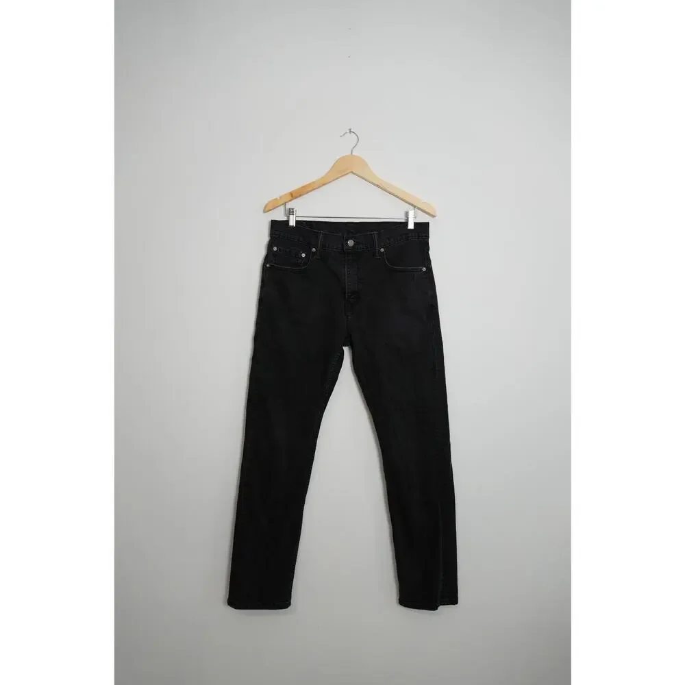 Levi‎ Strauss & Co 502 Men's Black Denim Jeans 33Wx32L